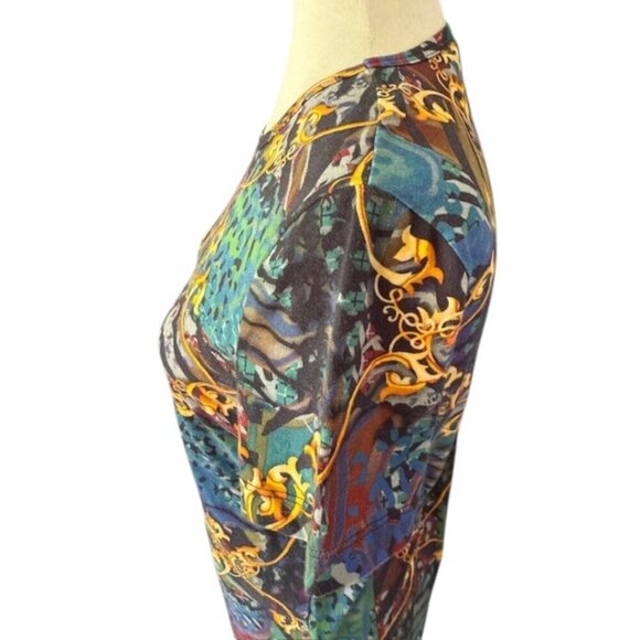 Versus Versace Womens T-Shirt Short Sleeve Baroque Pattern Multicolor Size M EUC - Picture 8 of 16